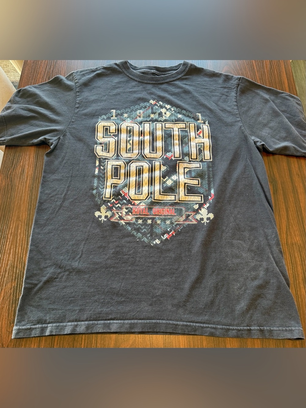 SouthPole Mens Black Vintage Y2K Graphic T Shirt Hip Hop Streetwear Size XL